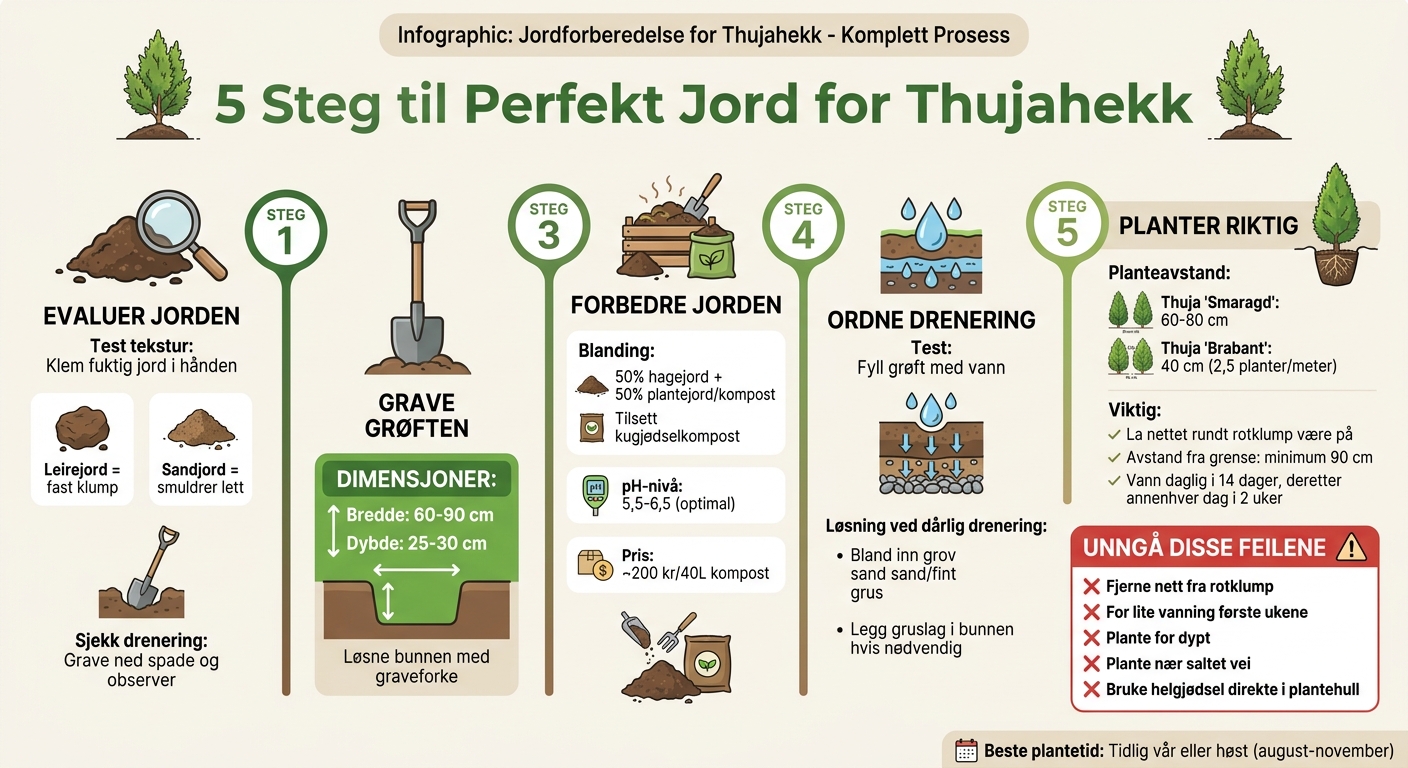 Steg-for-steg guide til jordforberedelse for thujahekk