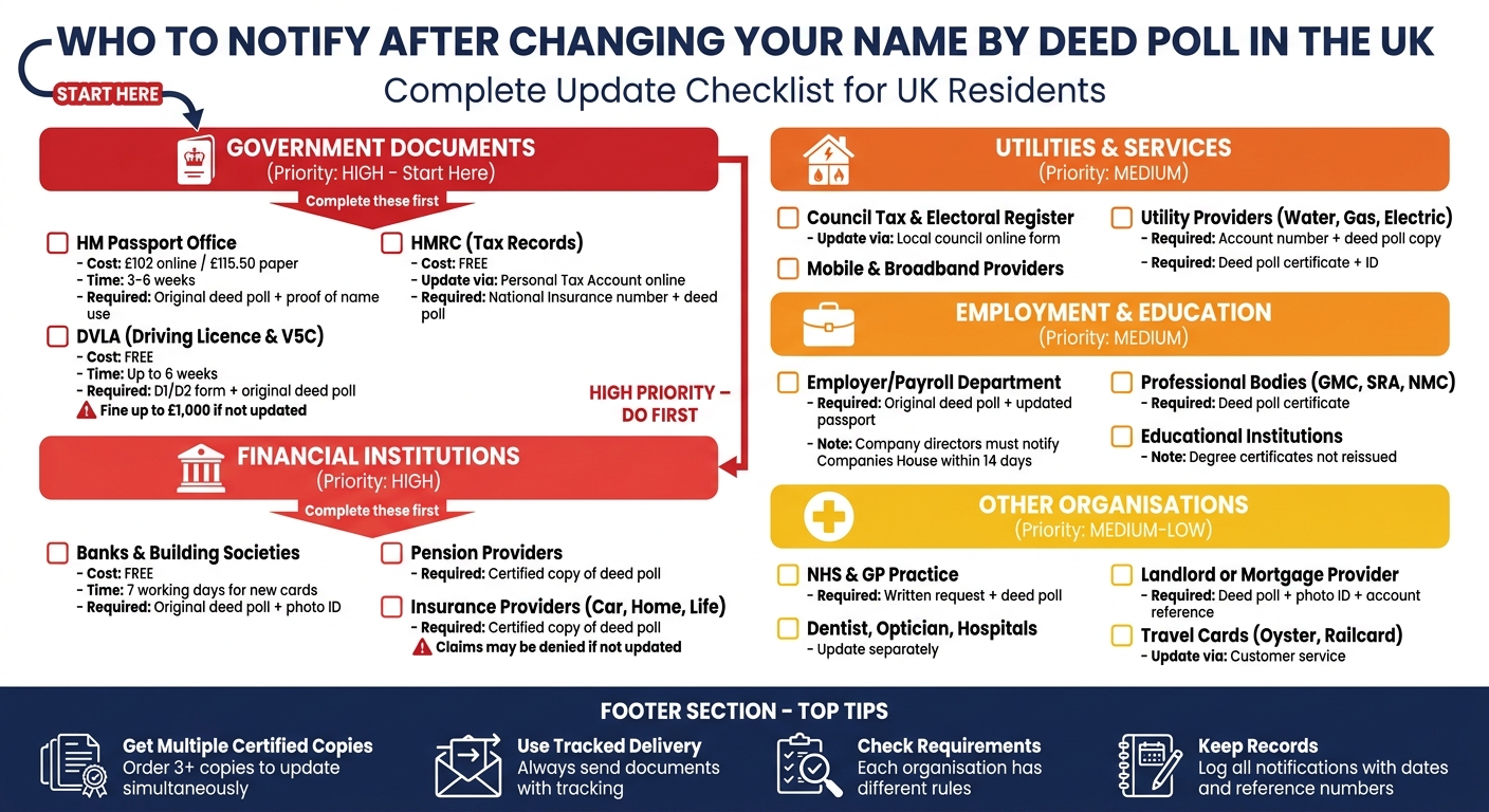 Complete Checklist for Updating Records After UK Name Change by Deed Poll