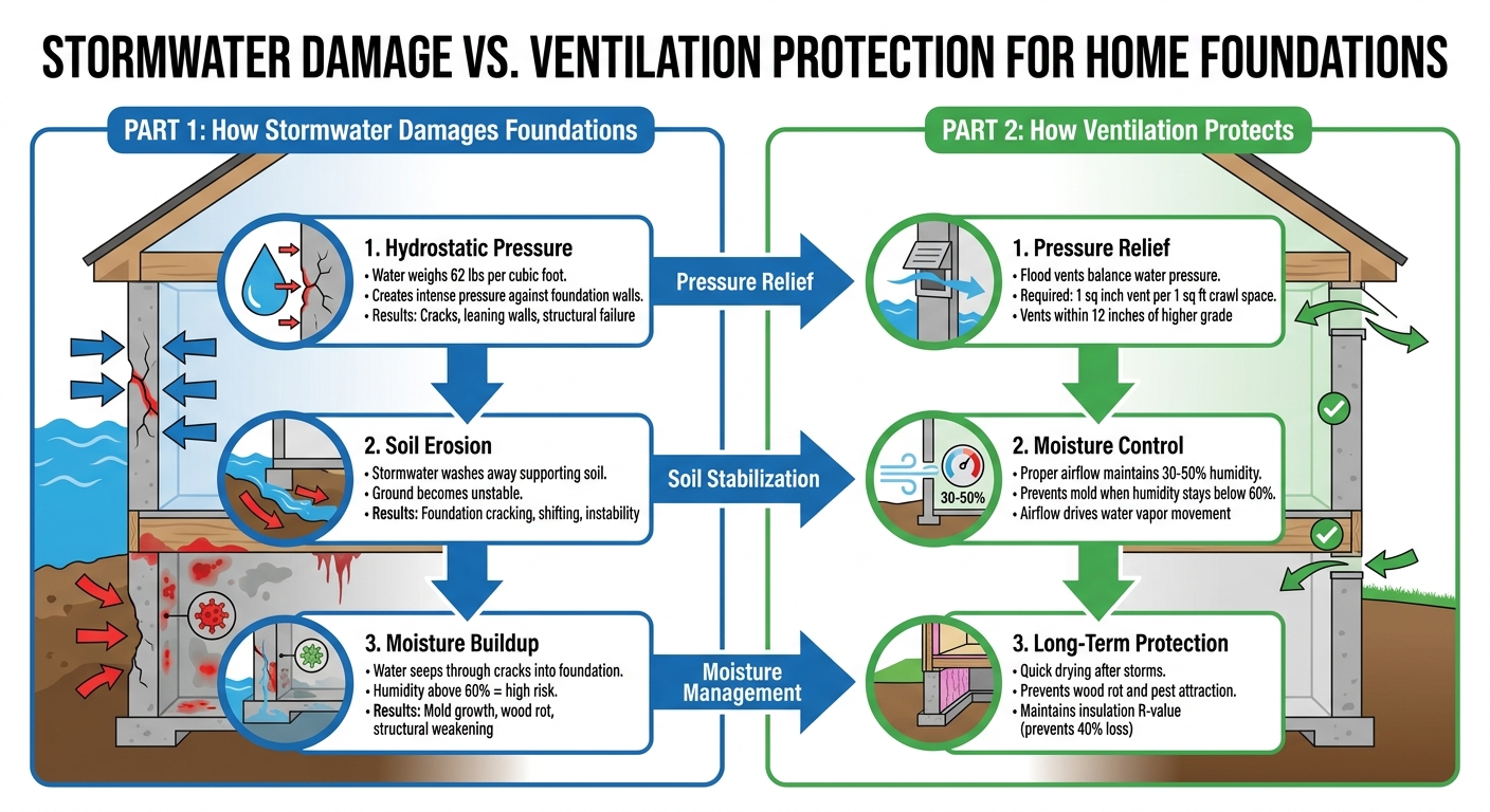 How Stormwater Damages Foundations and How Ventilation Protects Them