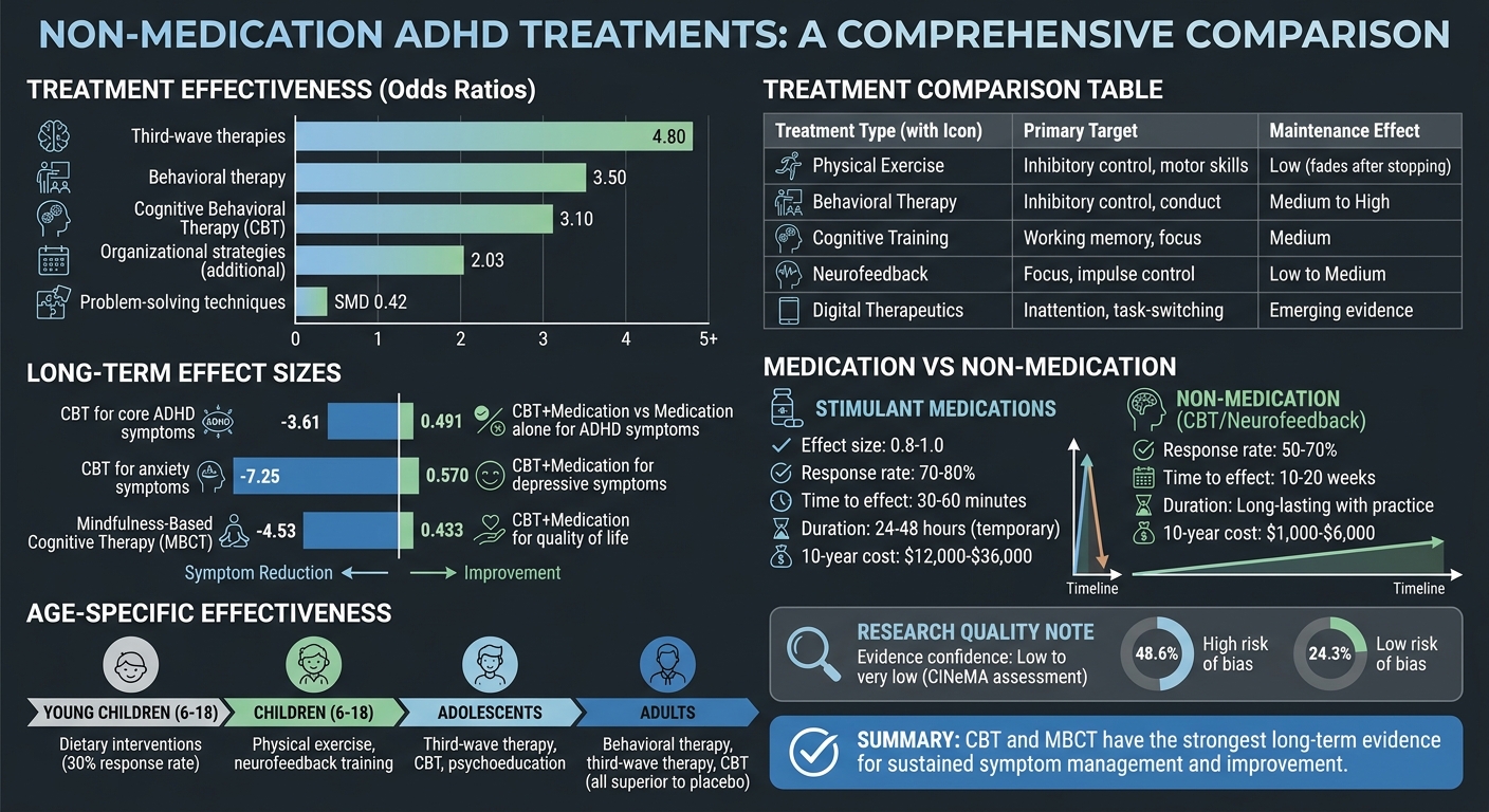 Comparison of Non-Medication ADHD Treatments: Effectiveness and Long-Term Benefits