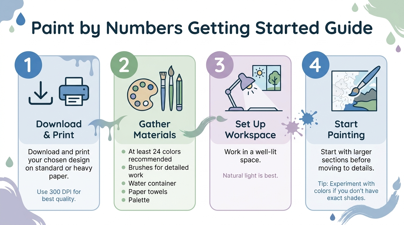 How to Get Started with Paint by Numbers: 4 Simple Steps