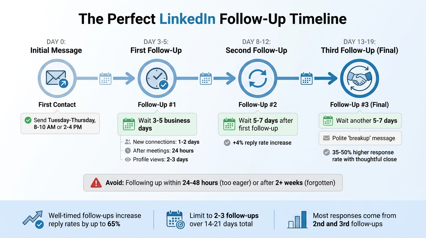 LinkedIn Follow-Up Timing Strategy: 3-Touch Sequence Over 14-21 Days