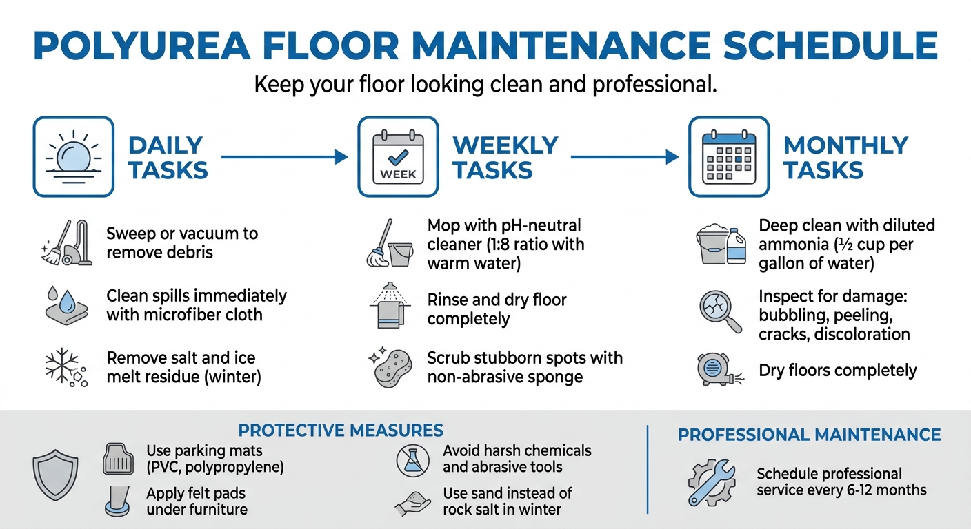 Checklist For Polyurea Floor Maintenance 5 Polyurea Floor Maintenance Schedule: Daily, Weekly, And Monthly Tasks