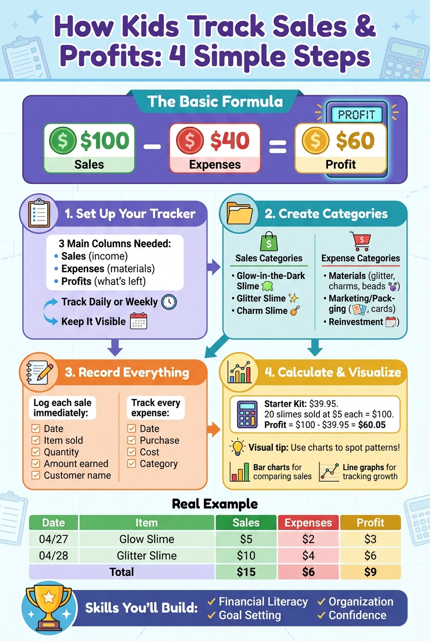 How to Track Sales and Profits in Your Kids Business - 4 Step Guide