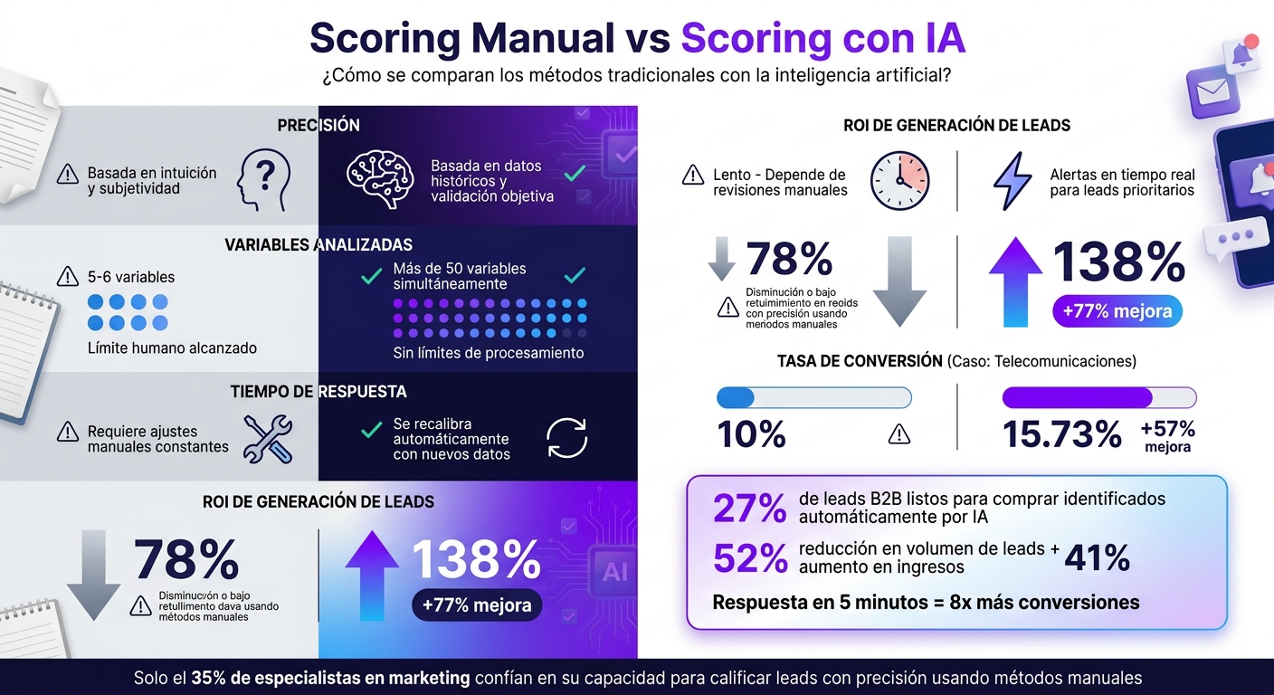 Comparación de Scoring Manual vs IA: Precisión, Variables y ROI