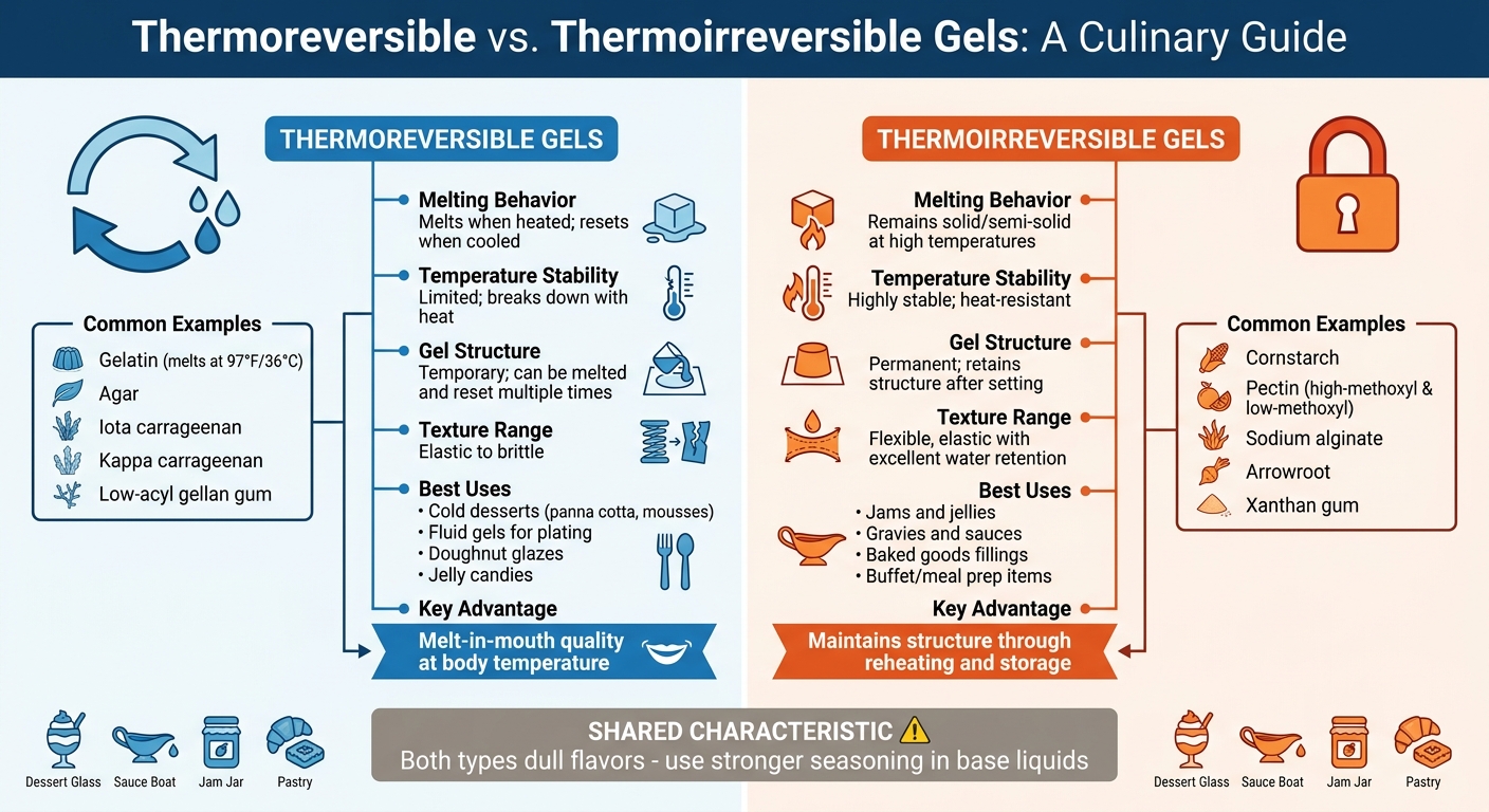 Thermoreversible vs Thermoirreversible Gels Comparison Chart