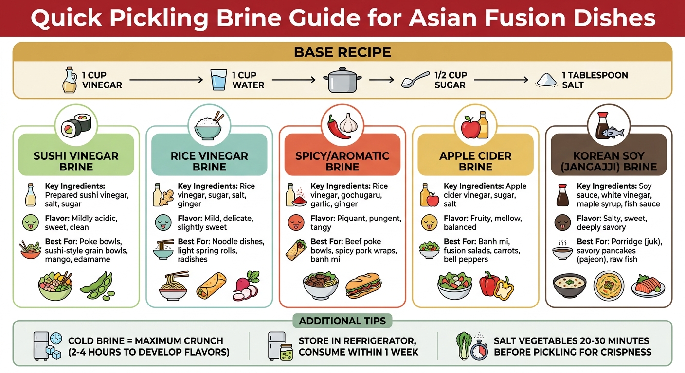 Quick Pickling Brine Types and Best Pairings for Asian Fusion Dishes