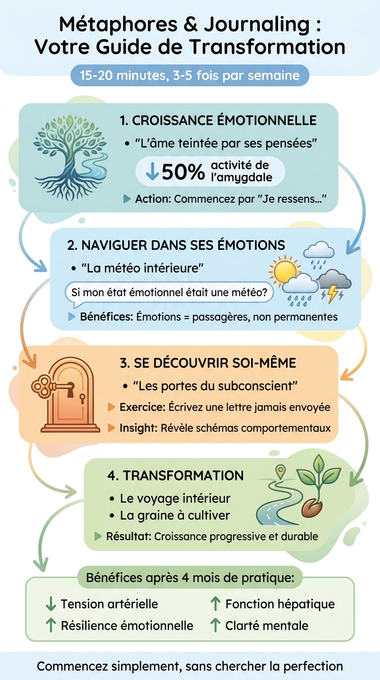 Guide pratique du journaling avec métaphores : 4 étapes de transformation personnelle
