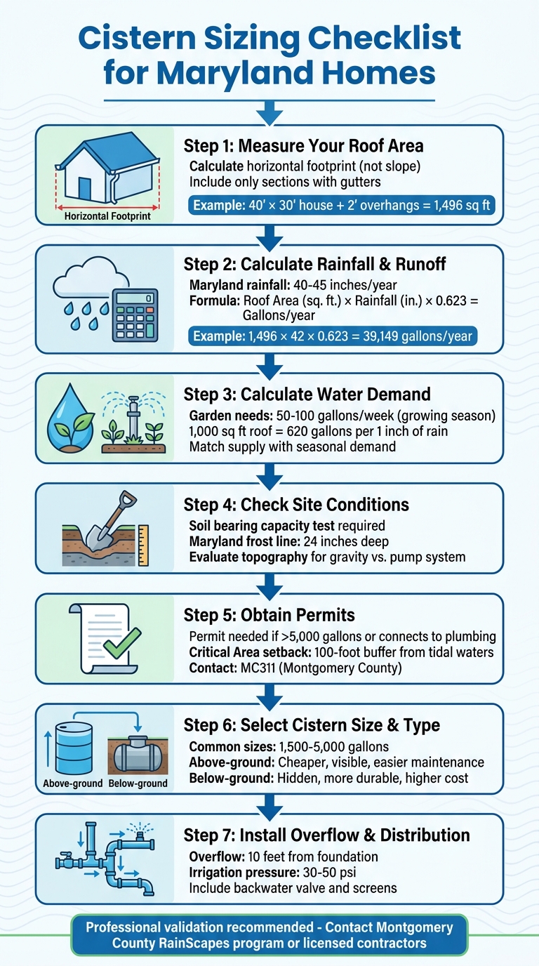 7-Step Cistern Sizing Process for Maryland Homes