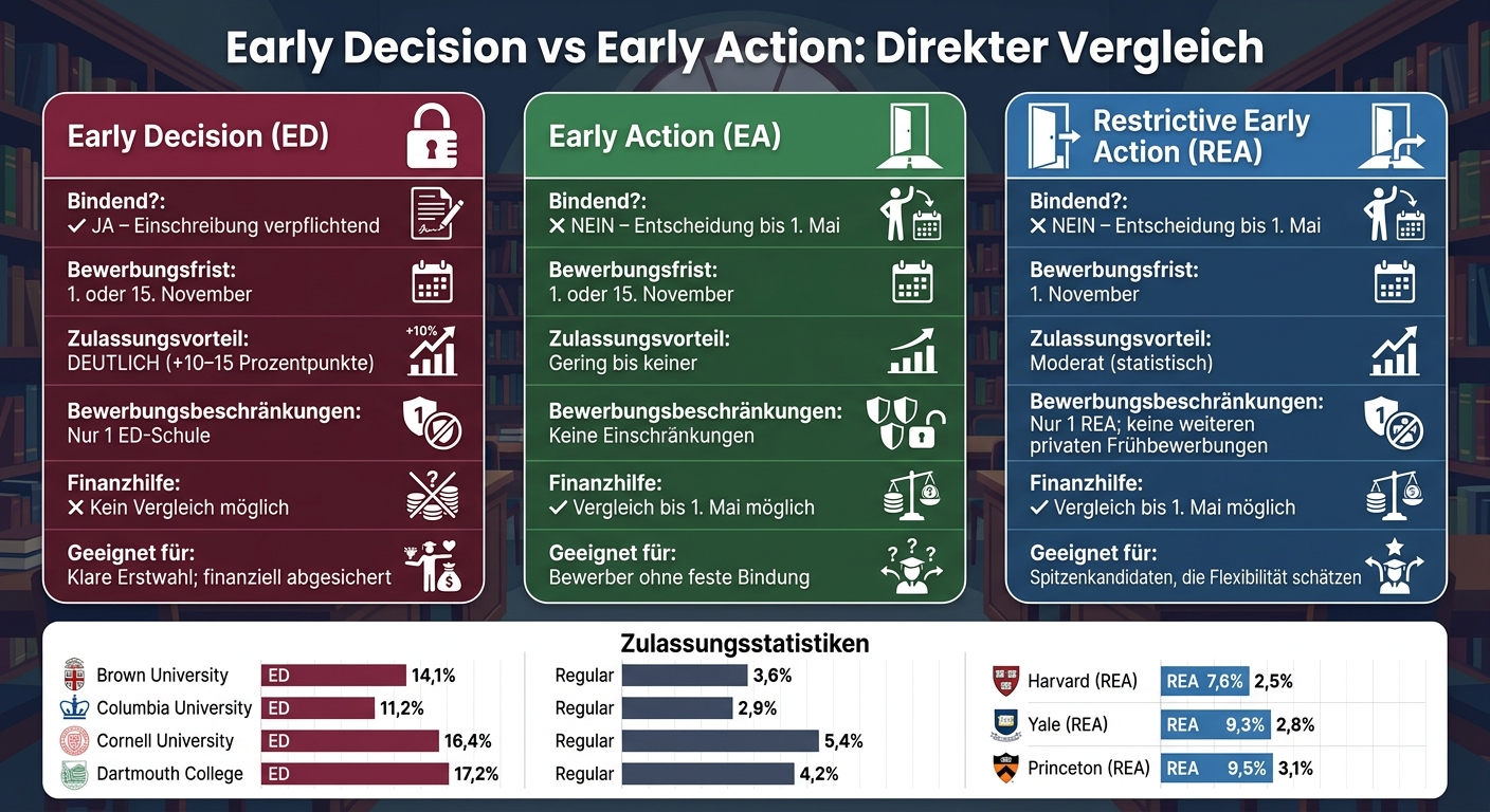 Early Decision vs Early Action Vergleich für Ivy League Bewerbungen