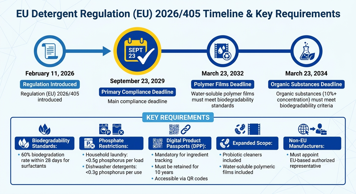 EU Detergent Regulation 2026/405 Compliance Timeline and Key Requirements