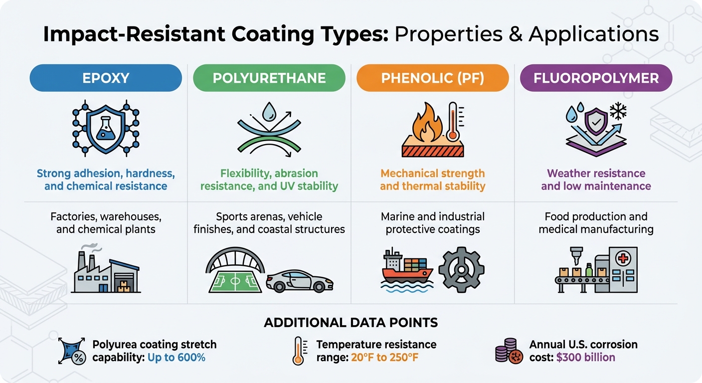 Impact-Resistant Coatings For Heavy Loads 5 Impact-Resistant Coating Types Comparison: Epoxy Vs Polyurethane Vs Phenolic Vs Fluoropolymer