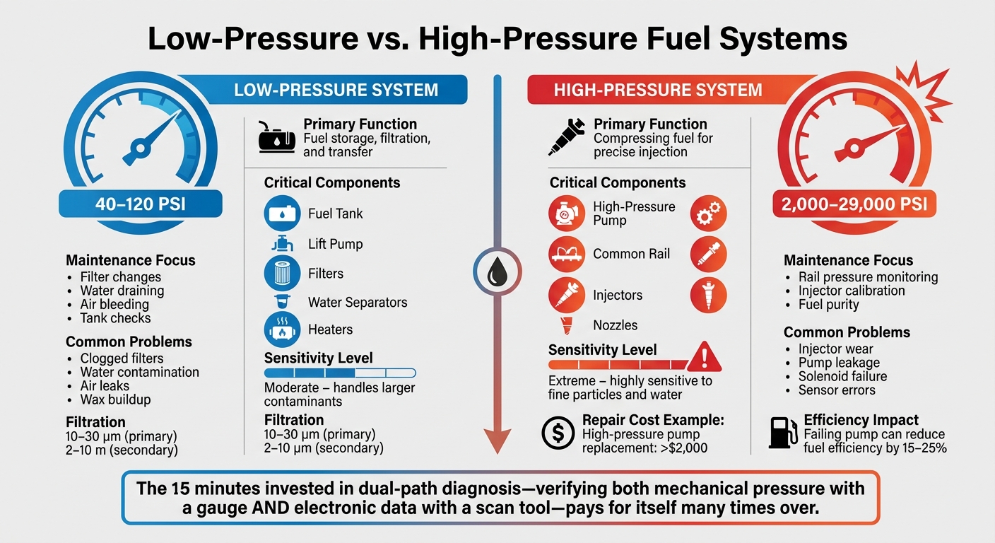 Diesel Generator Fuel System Components: Low-Pressure vs High-Pressure Systems