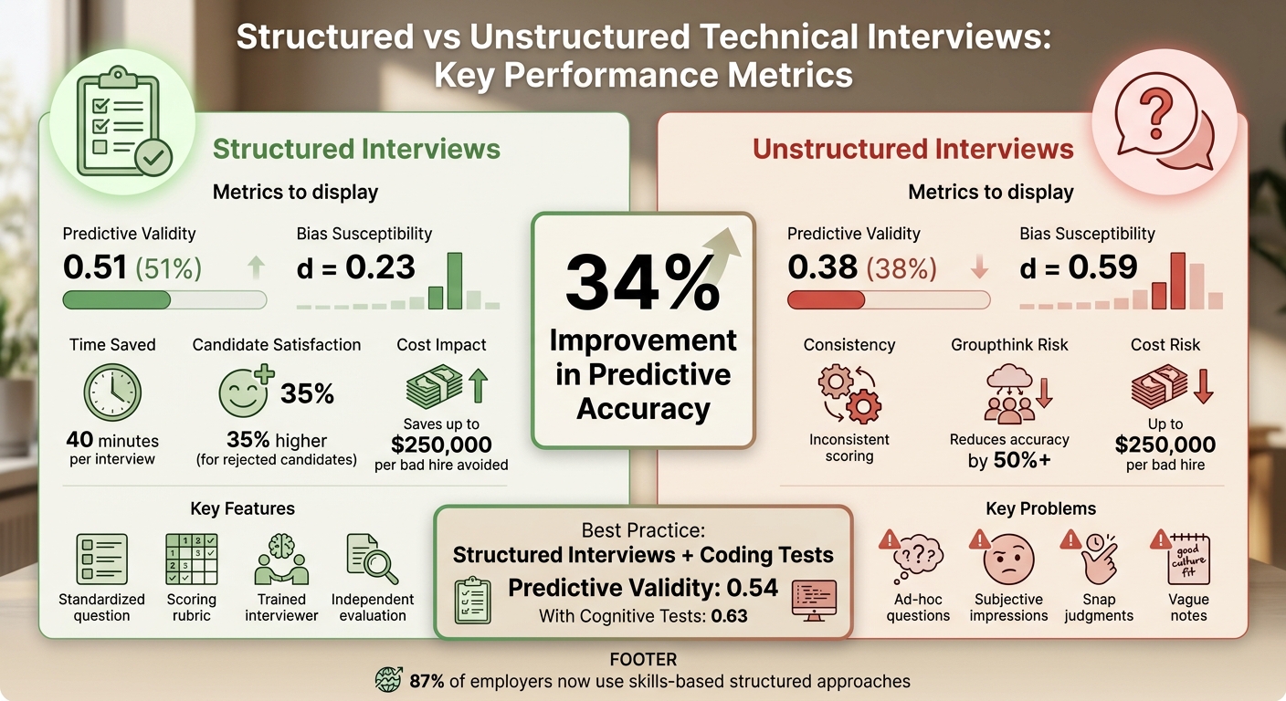 Structured vs Unstructured Technical Interviews: Performance Comparison