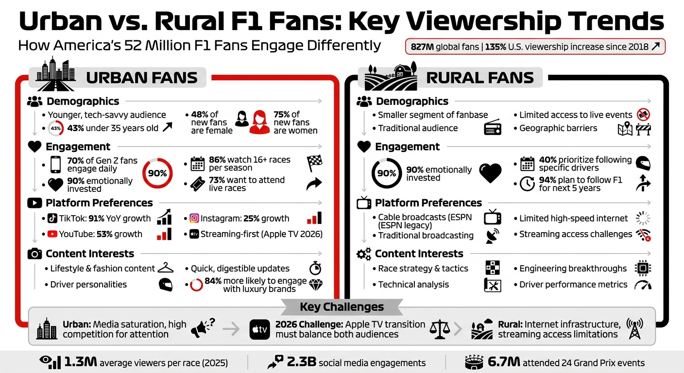 Urban vs Rural F1 Fans: Key Differences in Demographics and Engagement