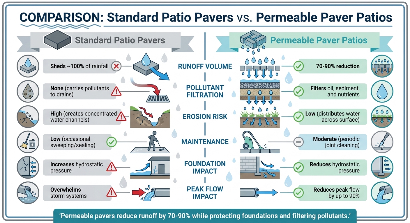 Standard Patios vs Permeable Paver Patios Comparison