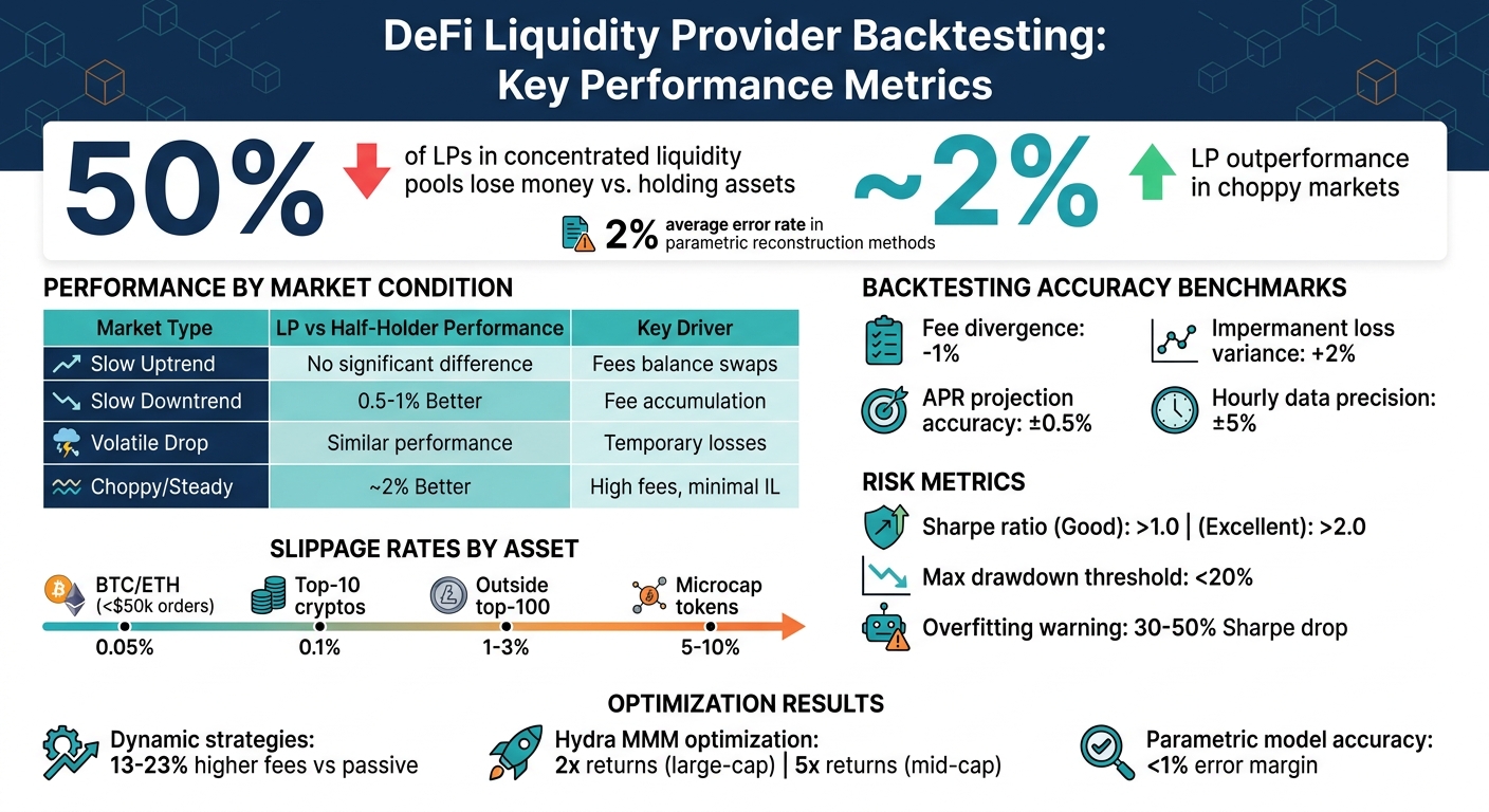DeFi Liquidity Provider Performance: Key Backtesting Metrics and Market Outcomes