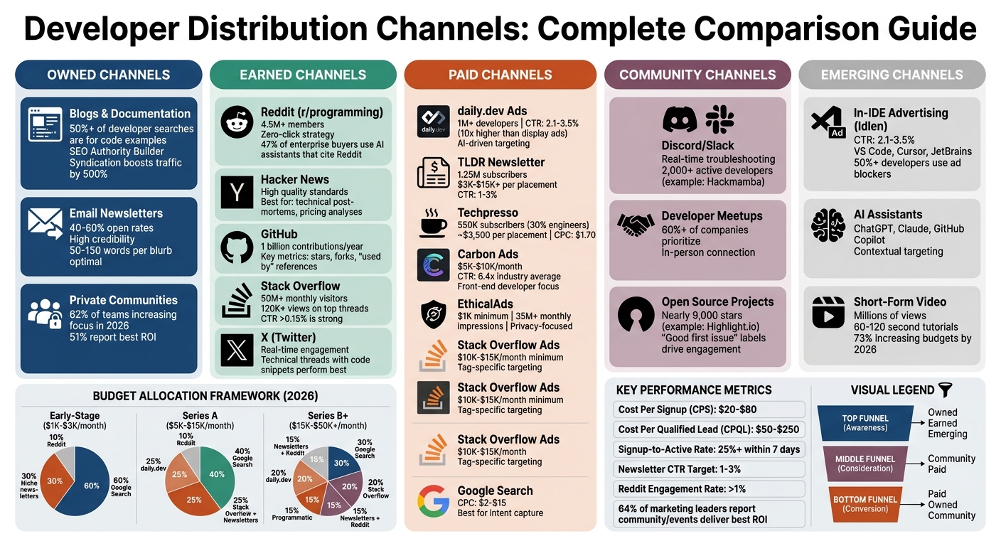 Developer Distribution Channels Comparison: Metrics, Costs, and Best Use Cases
