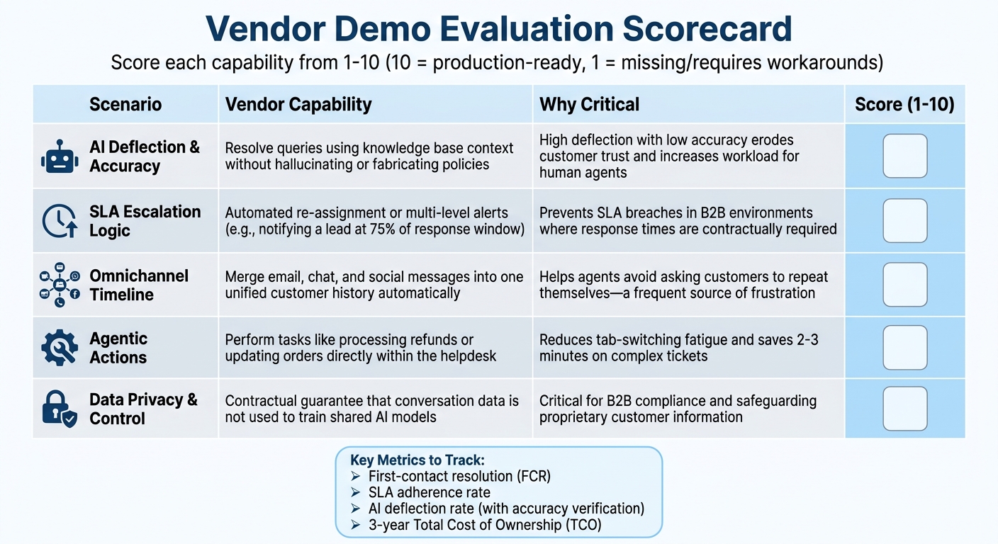 Helpdesk Demo Evaluation Scoring Framework for Vendors