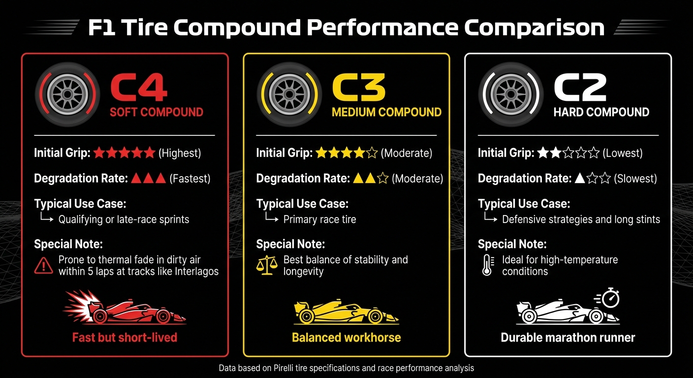 F1 Tire Compounds Performance Comparison Chart