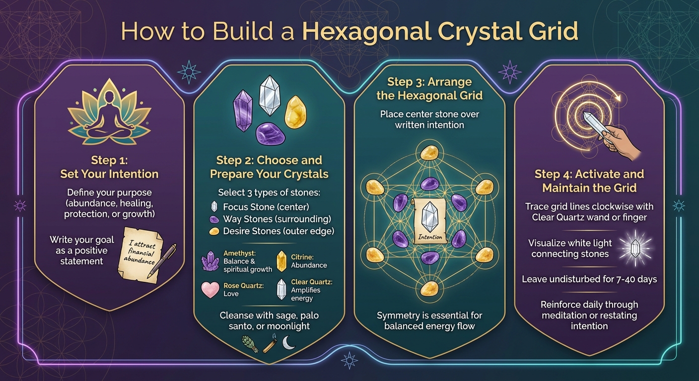 How to Build a Hexagonal Crystal Grid in 4 Steps