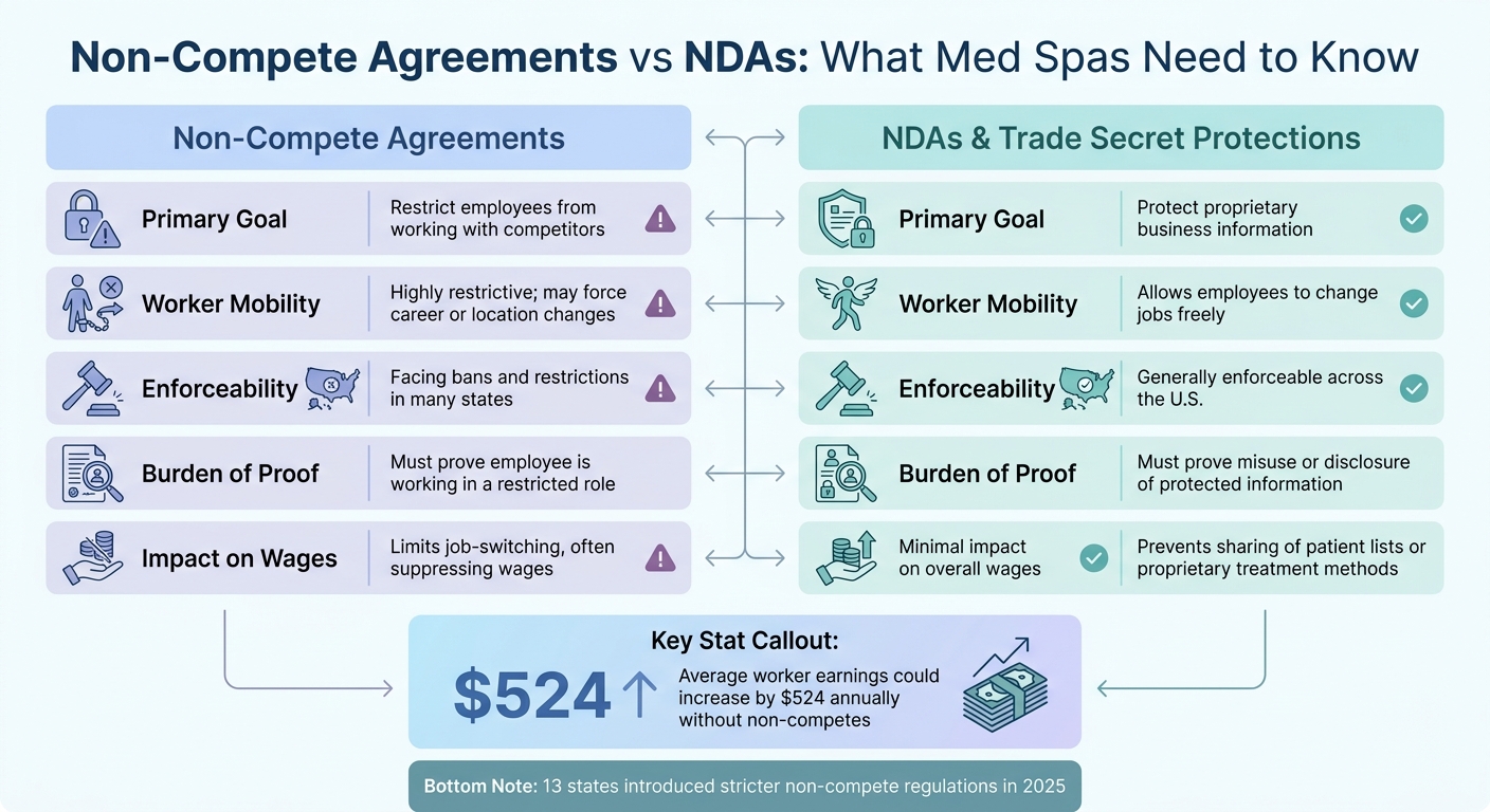 Non-Compete Agreements vs NDAs for Med Spas: Key Differences