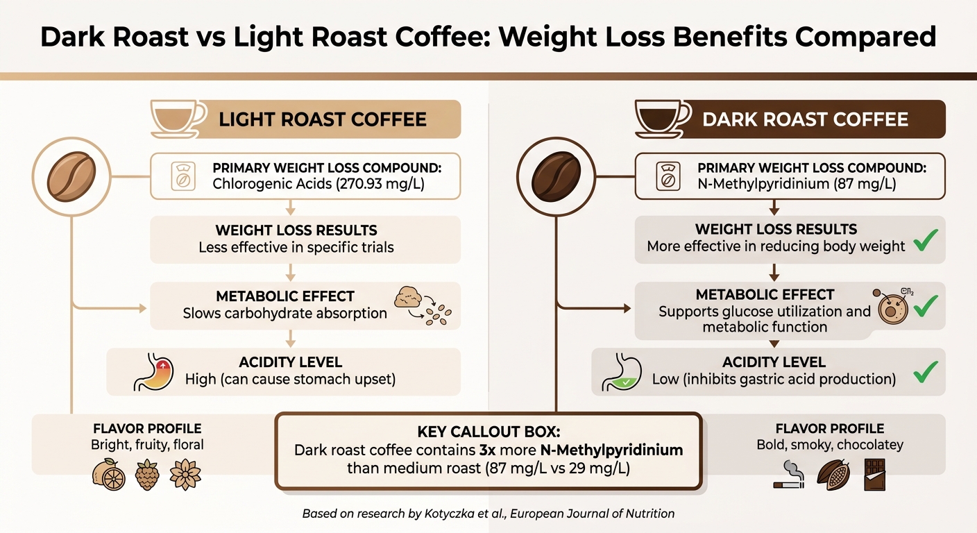 Dark Roast vs Light Roast Coffee for Weight Loss Comparison