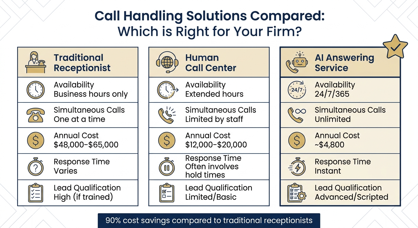 AI vs Traditional Receptionist Comparison for Law Firms