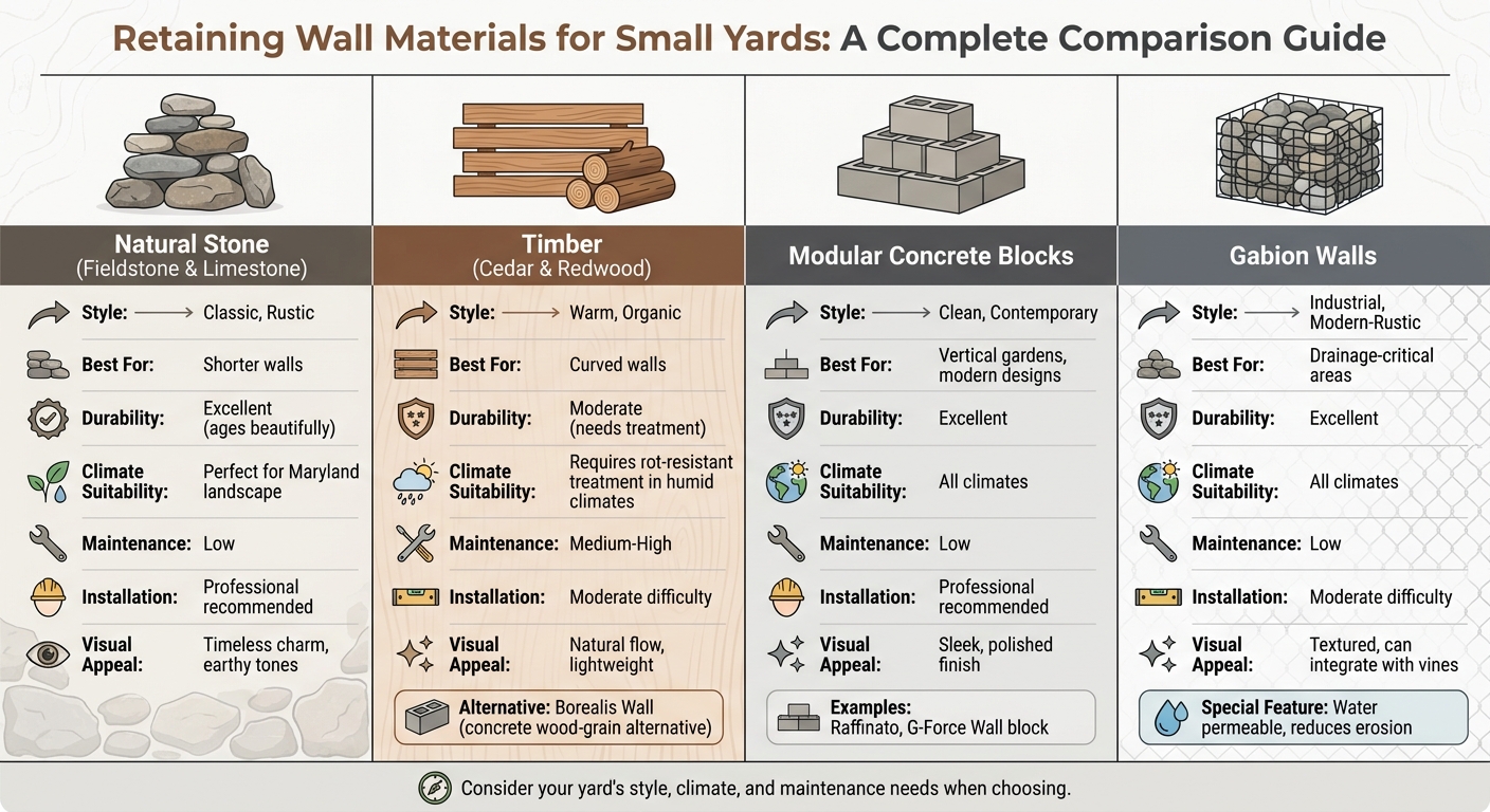 Retaining Wall Materials Comparison for Small Yards