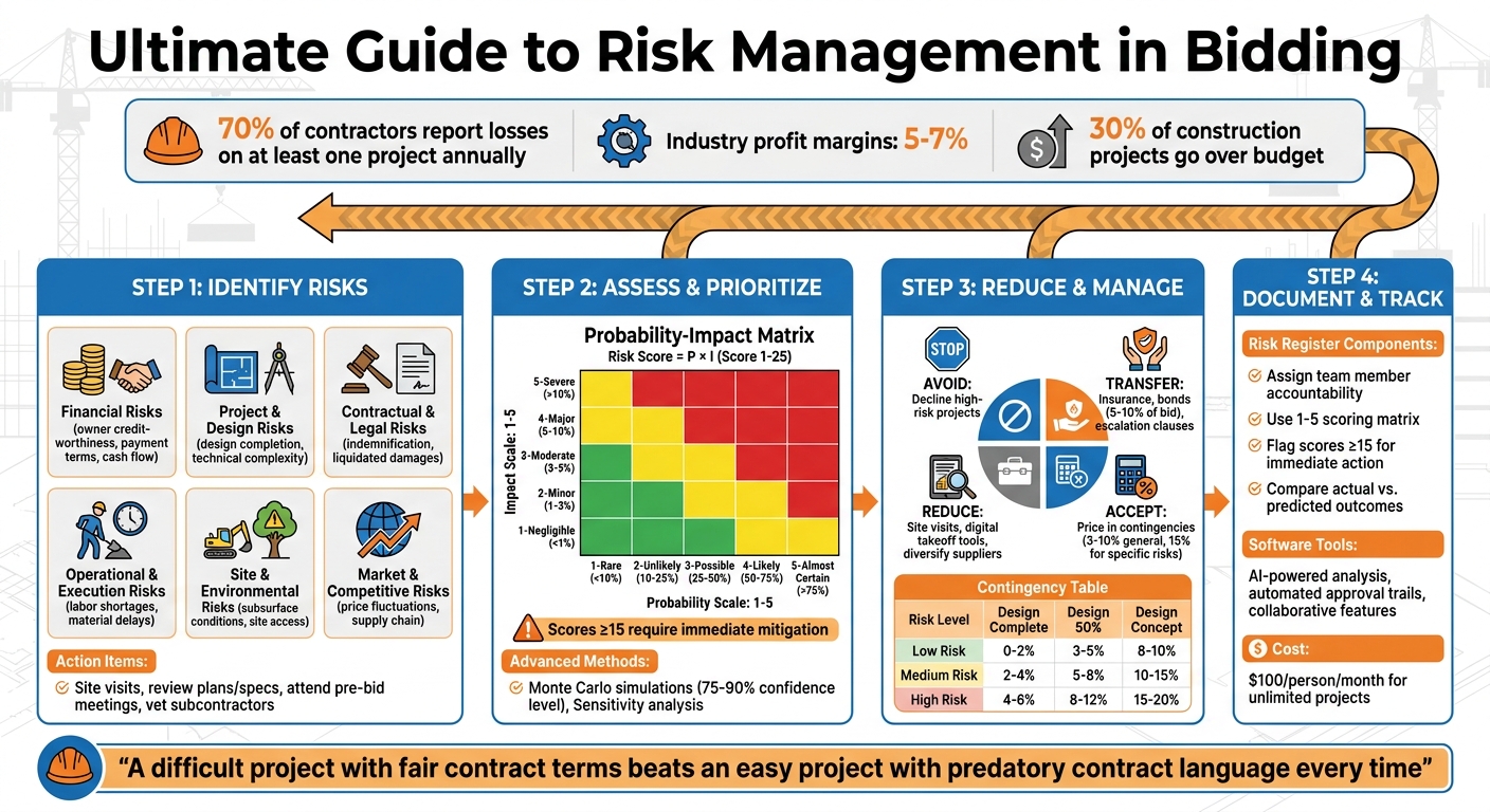 Construction Bidding Risk Management Framework: 4-Step Process