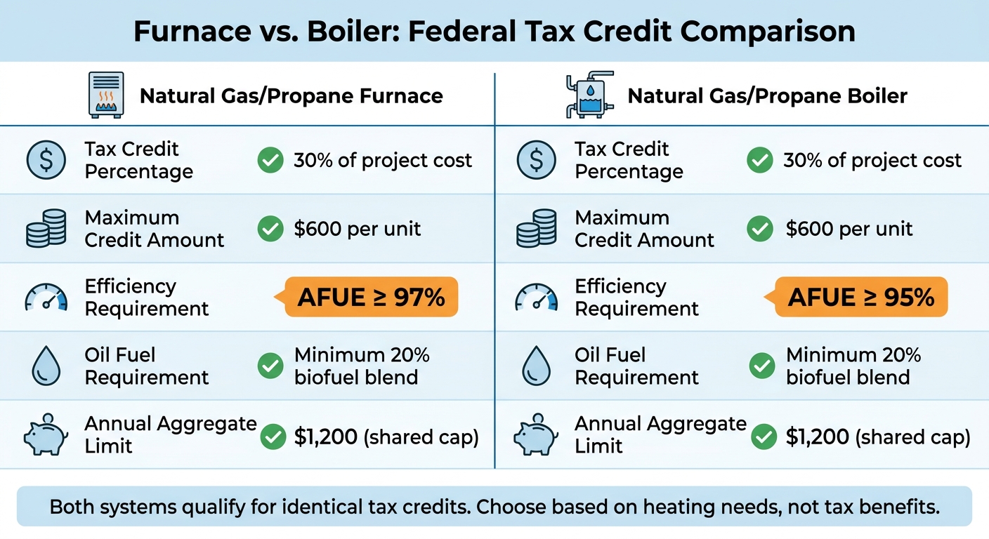 Furnace vs Boiler Federal Tax Credit Comparison Chart