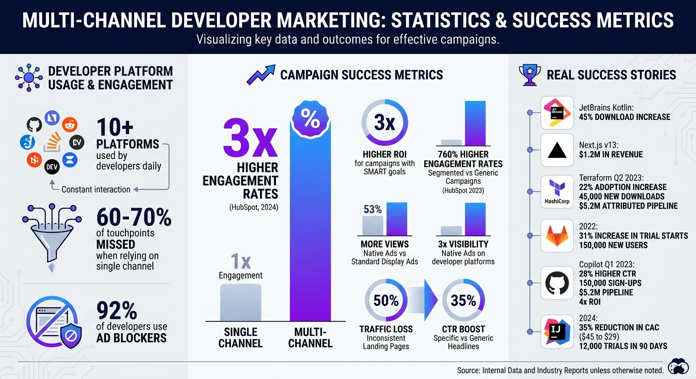 Multi-Channel Developer Marketing Campaign Statistics and Success Metrics