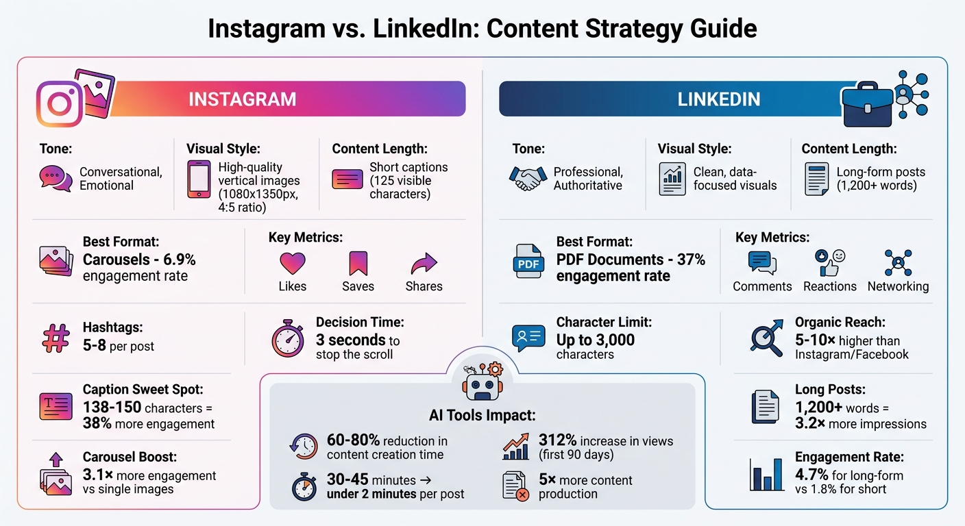Instagram vs LinkedIn Content Strategy Comparison