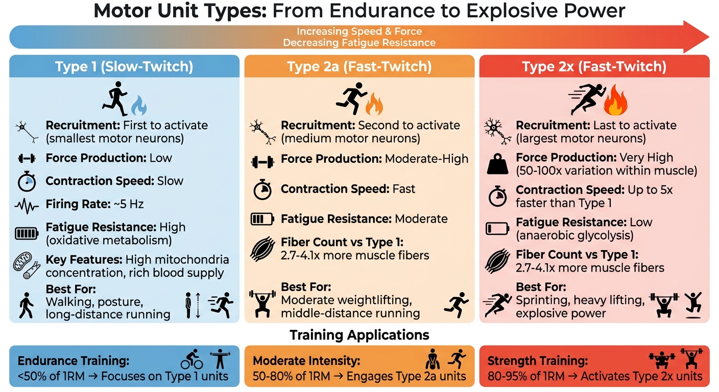 Motor Unit Types Comparison: Characteristics and Exercise Applications