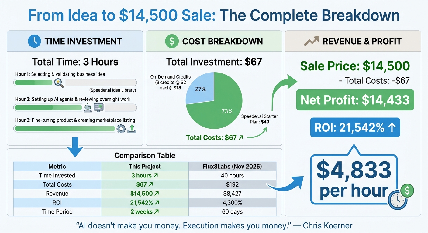 Building and Selling an AI Business: 3-Hour Breakdown to $14,500 Profit