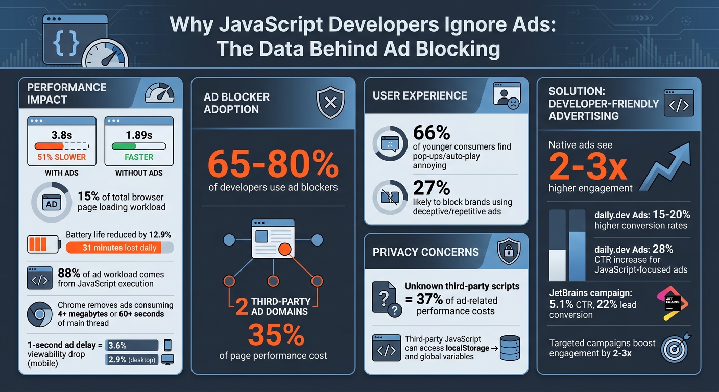 Why JavaScript Developers Block Ads: Key Statistics on Performance, Privacy, and Usage
