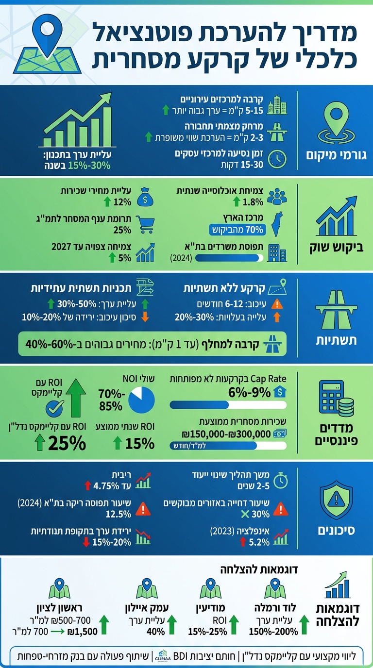 מדריך מקיף להערכת פוטנציאל כלכלי של קרקע מסחרית בישראל