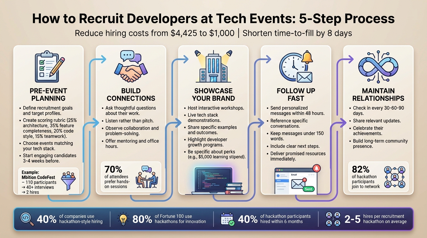 5-Step Developer Recruitment Process at Tech Events and Hackathons