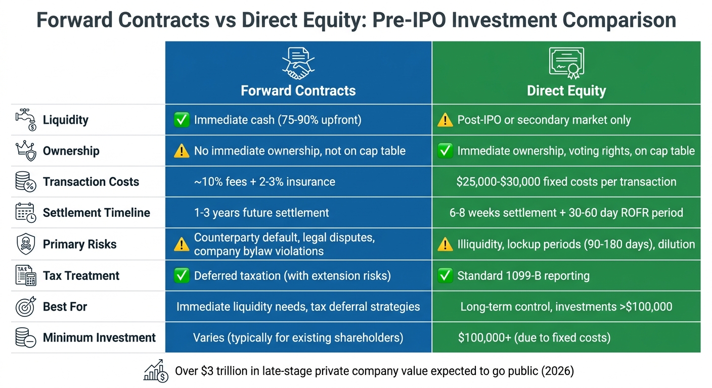 Forward Contracts vs Direct Equity in Pre-IPO Investments Comparison