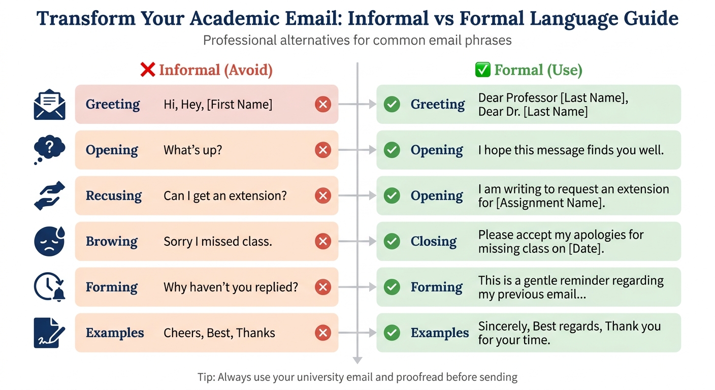Informal vs Formal Language in Academic Emails to Professors