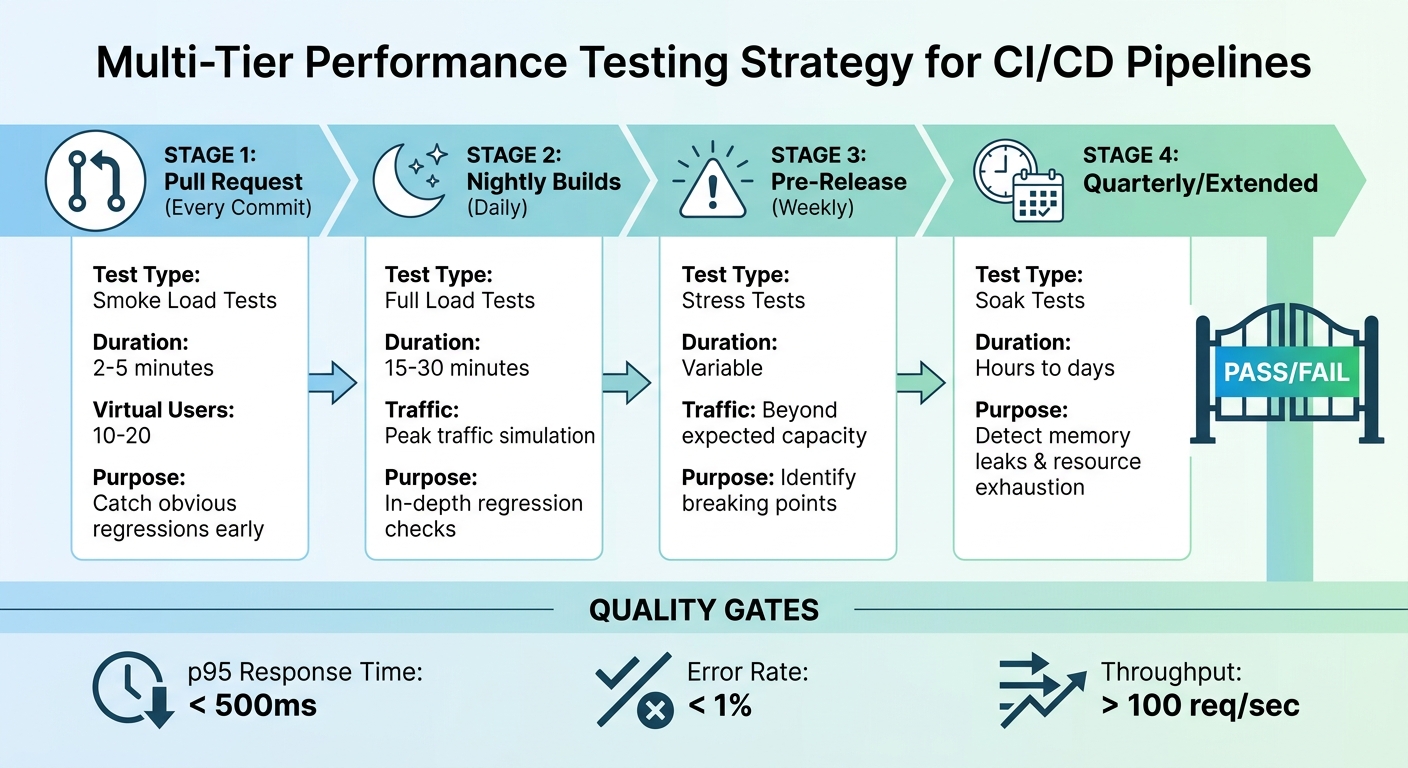 Multi-Tier Performance Testing Strategy in CI/CD Pipelines