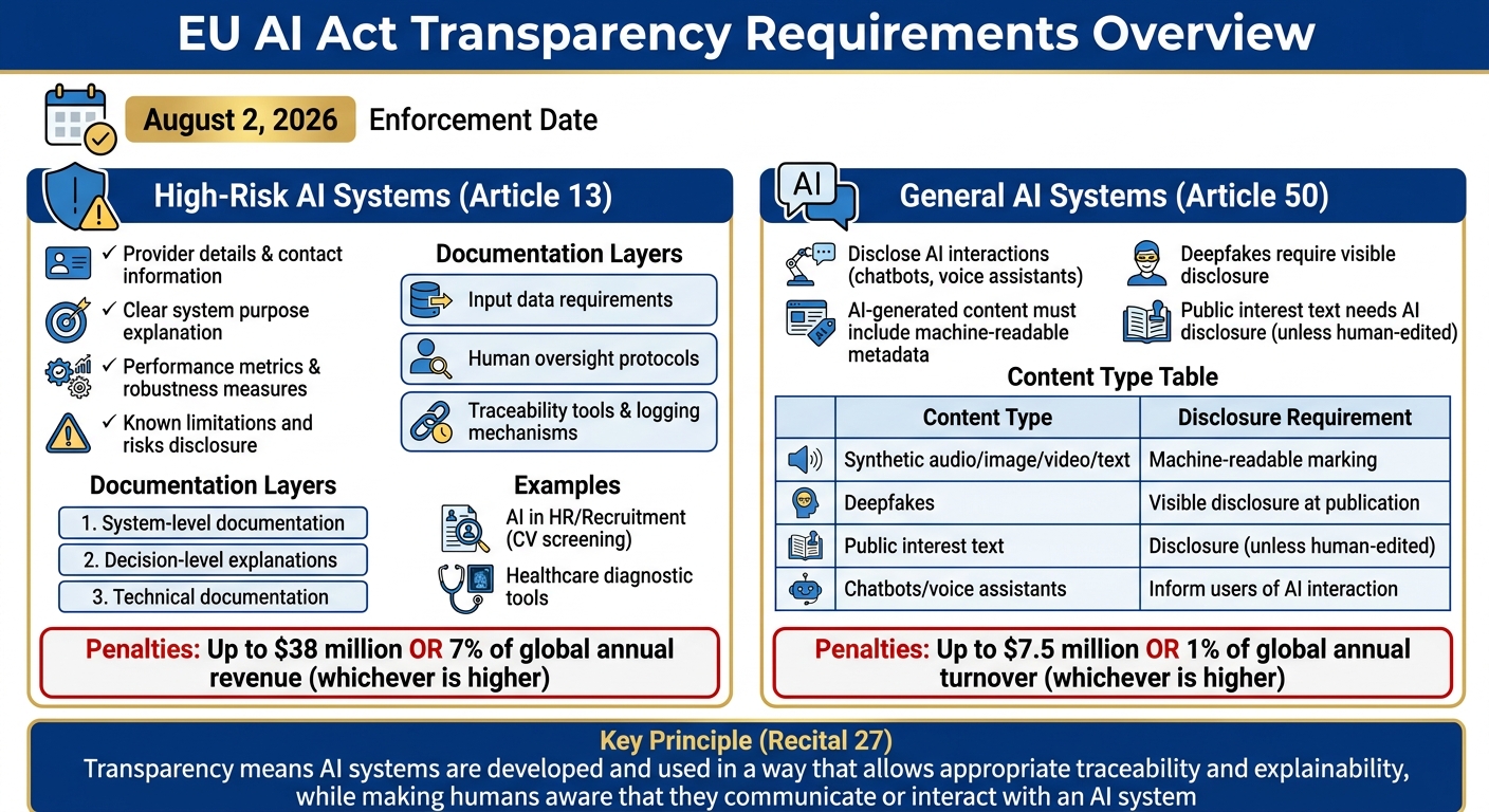 EU AI Act Transparency Requirements: High-Risk vs General AI Systems Compliance Overview