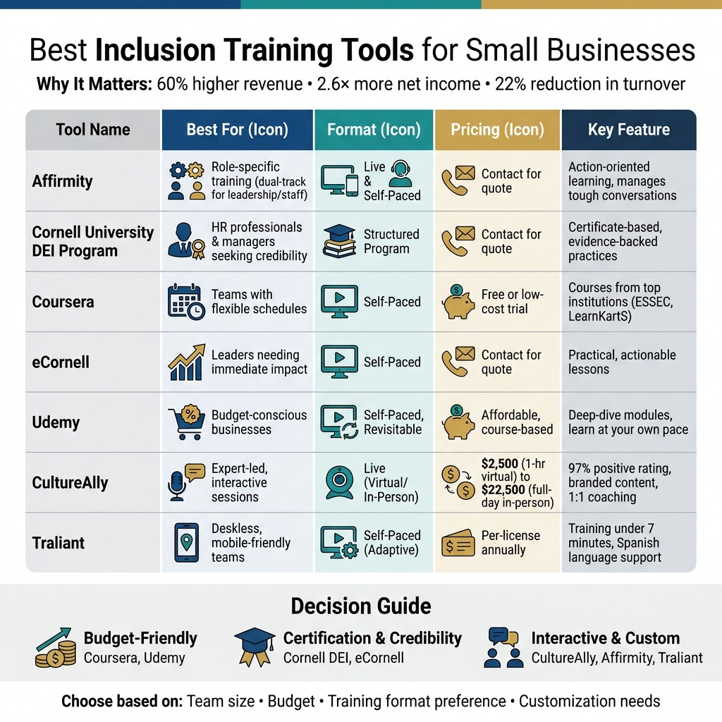 Inclusion Training Tools Comparison: Features, Pricing and Best Use Cases for Small Businesses