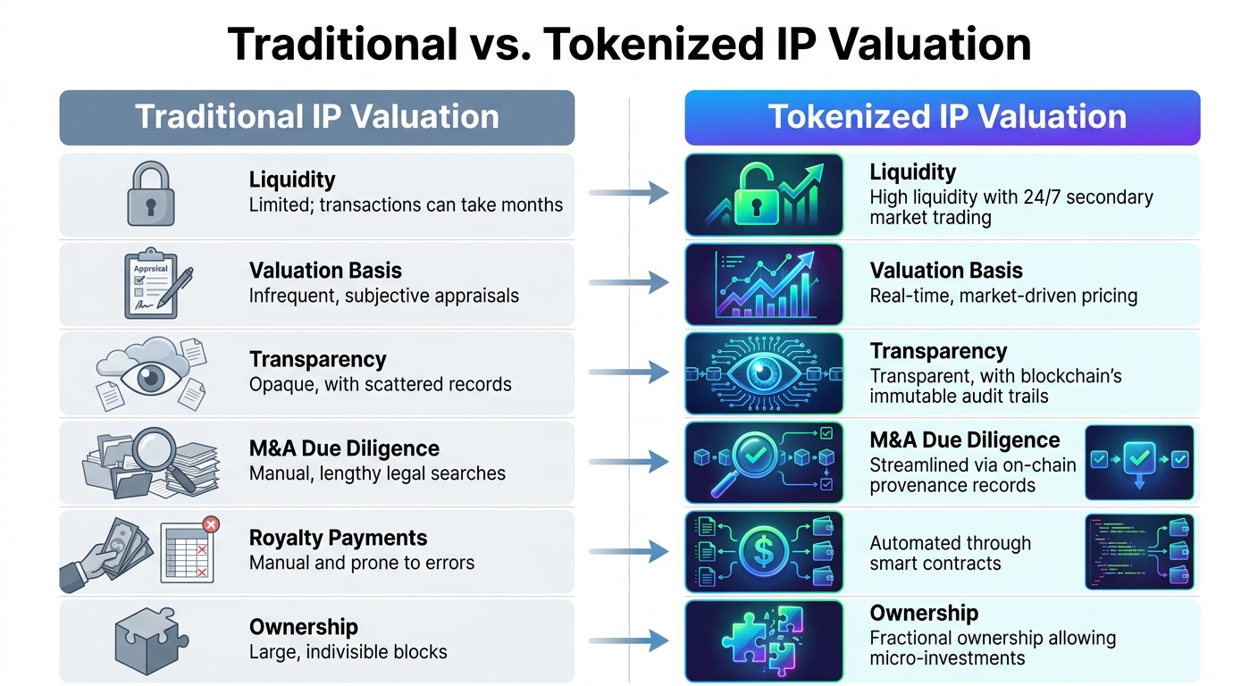 Traditional vs Tokenized IP Valuation: Key Differences in M&A Transactions