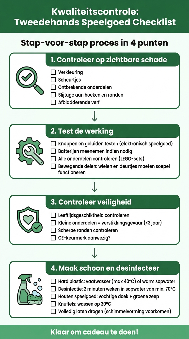 Checklist voor het controleren en voorbereiden van tweedekans speelgoed