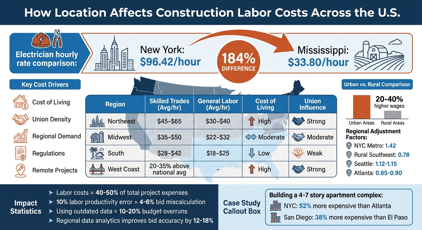 Regional Construction Labor Cost Differences Across U.S. States and Regions