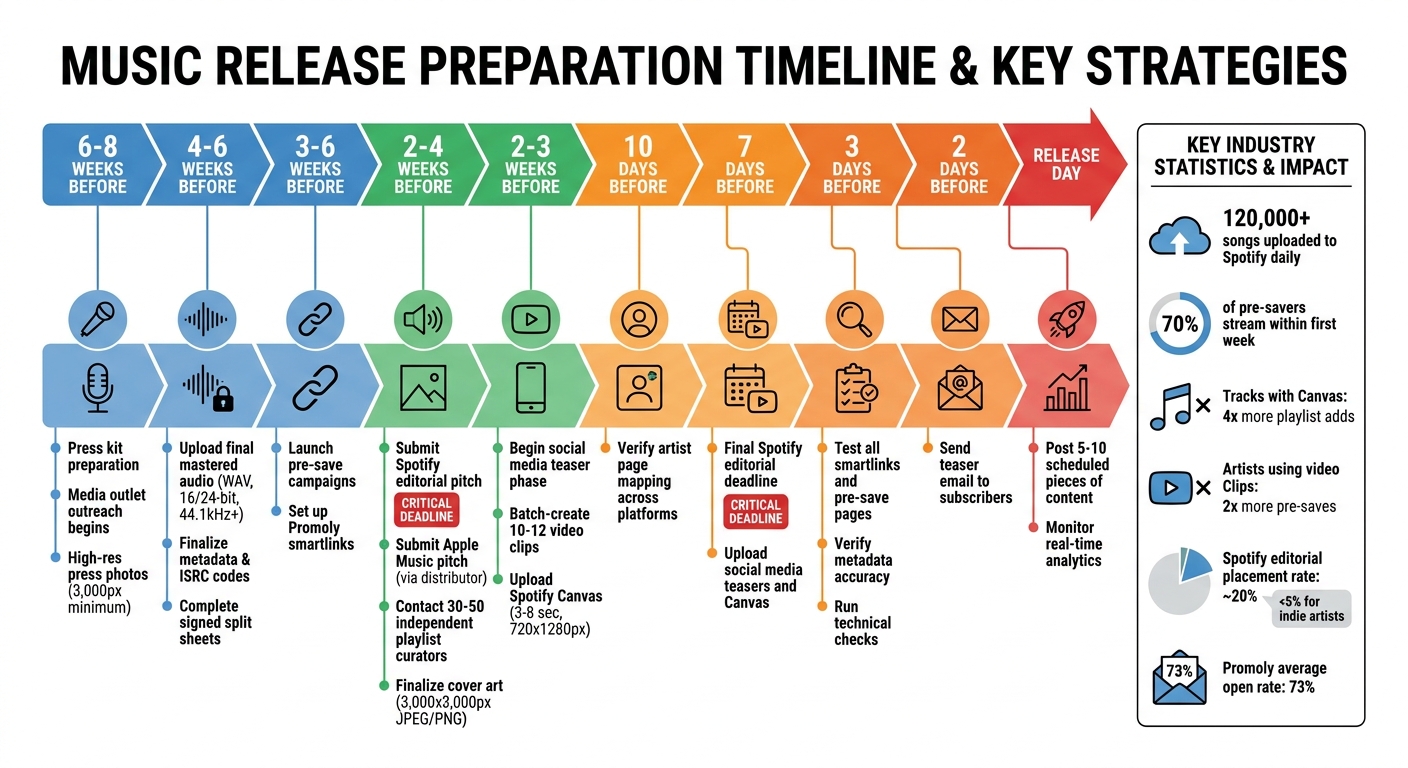 Music Release Timeline: 6-8 Week Pre-Launch Checklist