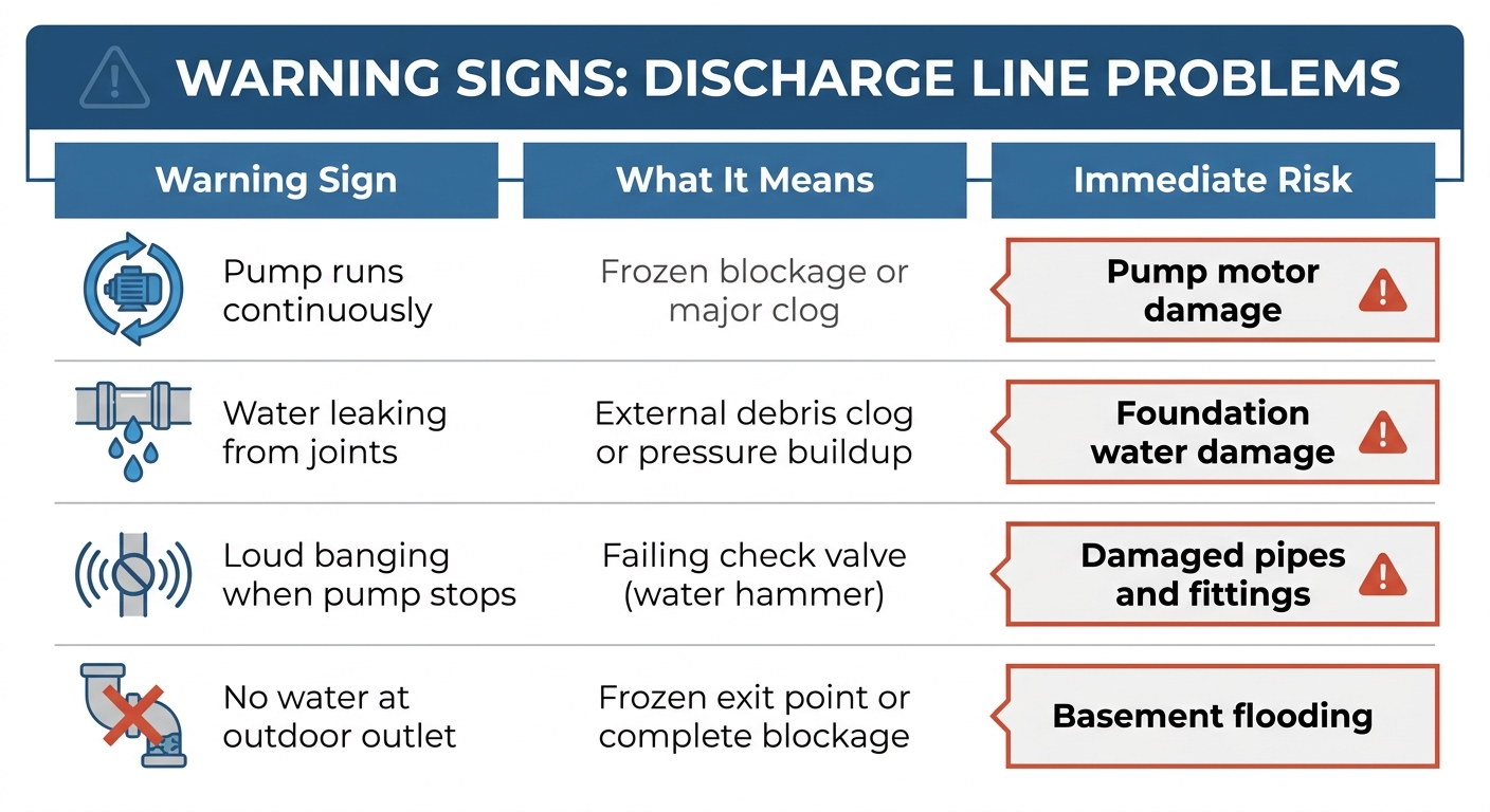 Sump Pump Discharge Line Warning Signs and Risks Guide