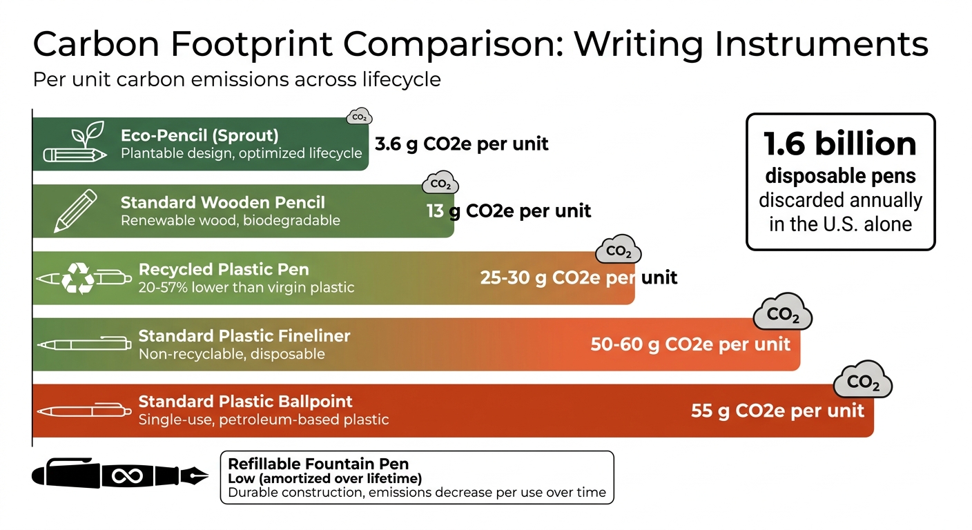 Carbon Footprint Comparison of Writing Instruments