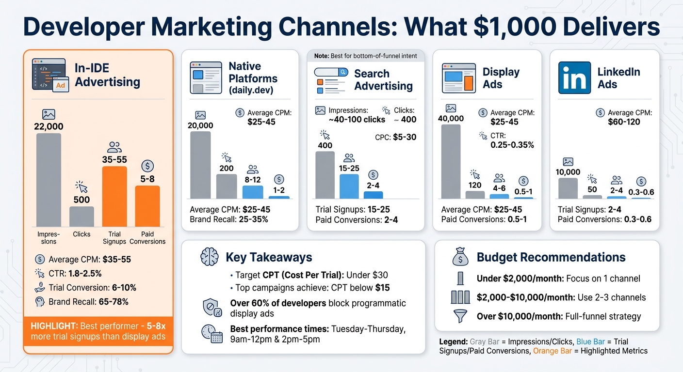 Developer Marketing Channels: Cost Comparison and Performance Metrics